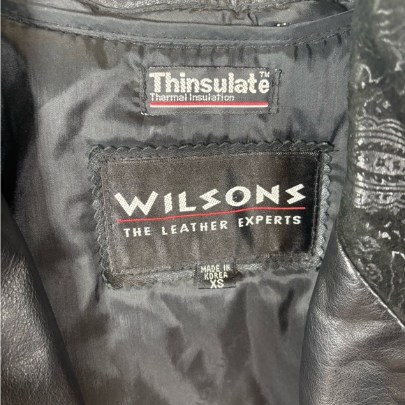 Vintage Wilsons Leather Jacket XS Paisley Embossed Thinsulate 80s/90s - Picture 8 of 8